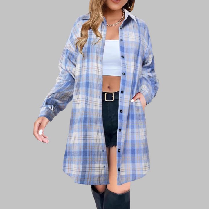 JANAYA - LA ELEGANTE BLUSA A CUADROS