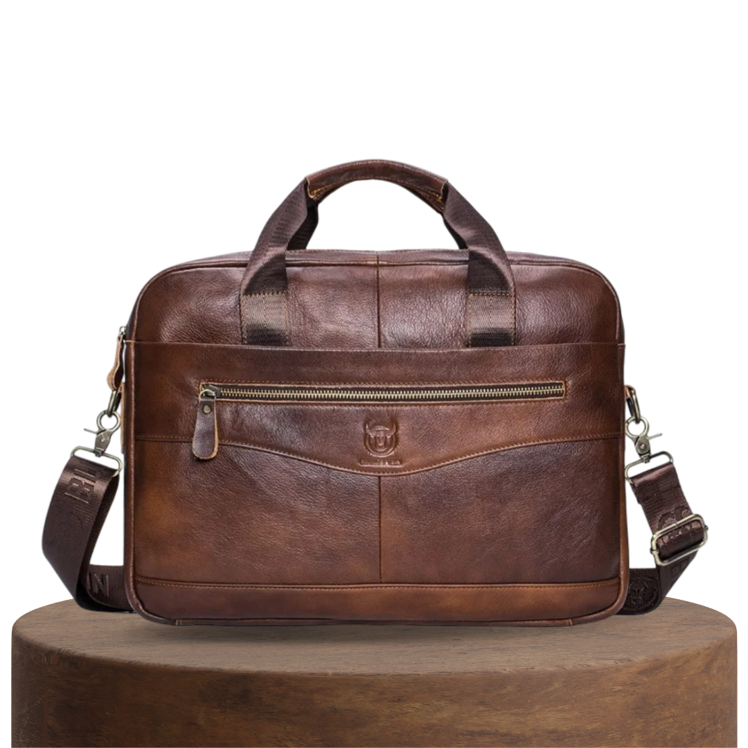 Mason | Bolsa Profesional de Cuero para Laptop con Detalle de Cierre Curvo