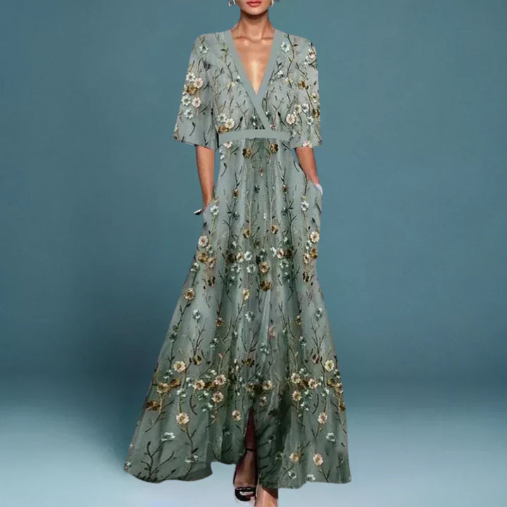Jamie | Vestido Maxi Elegante con Estampado Floral