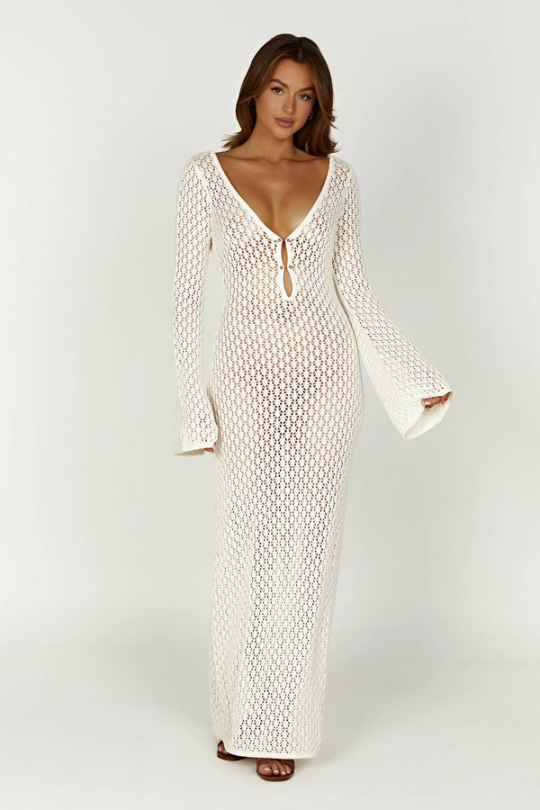 DARLY - VESTIDO BLANCO COSTERO CON TIRANTES