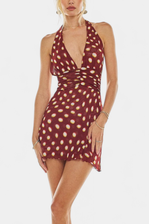 MARYKAYE - VESTIDO MINI DE LYCRA VINTAGE CON LUNARES