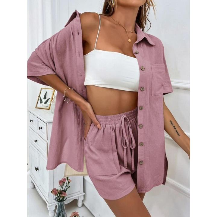 MERYL – CONJUNTO MODISH DE CAMISA ABOTONADA