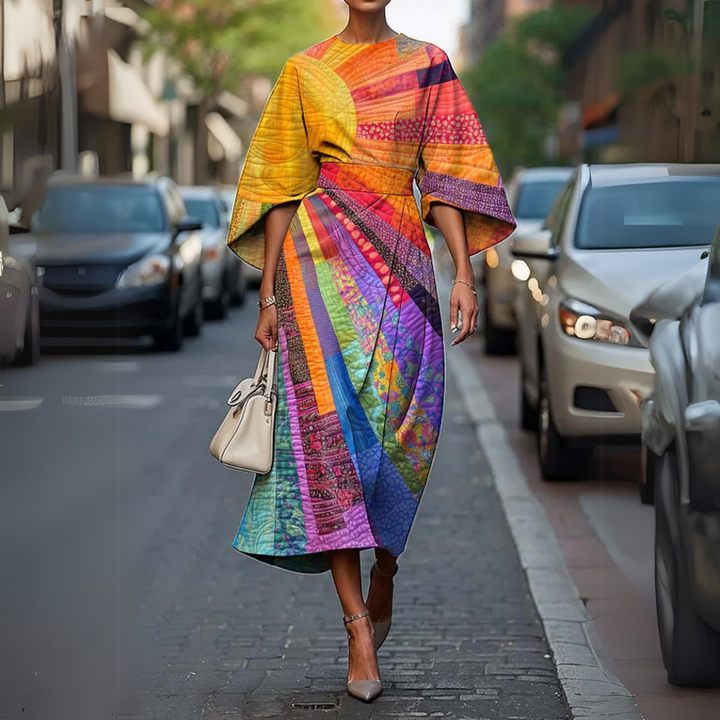 LUNA - VESTIDO MAXI CON CINTURA ELÁSTICA