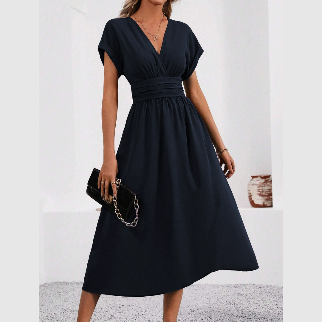 SHAYLA - VESTIDO ENTALLADO CON ESCOTE EN V PROFUNDO