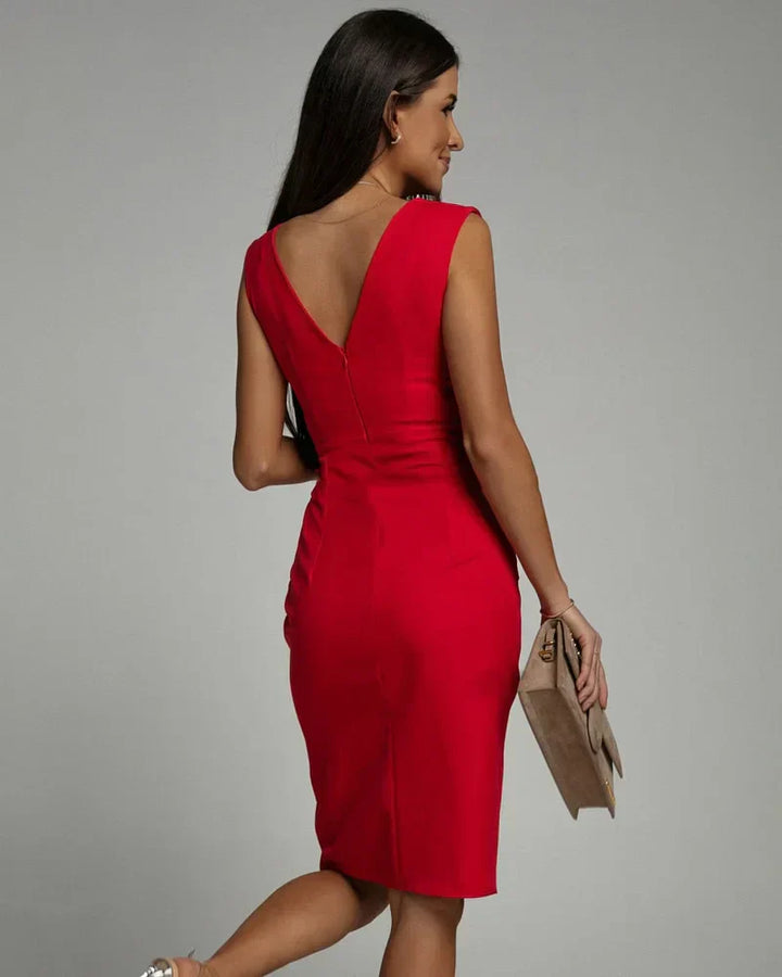 SHAE - VESTIDO MINI ELEGANTE CON ESCOTE EN V