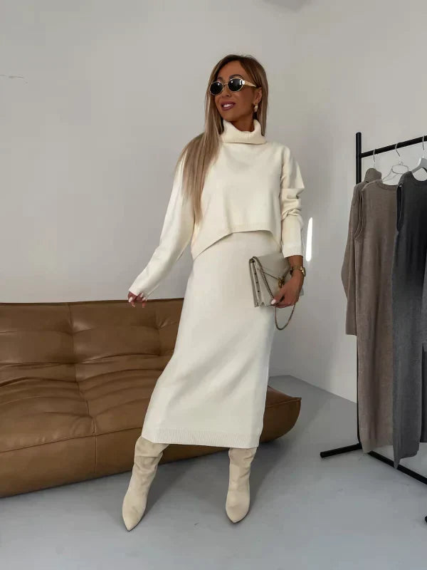 MITCH - CONJUNTO DE VESTIDO DE CUELLO ALTO ACOLCHADO