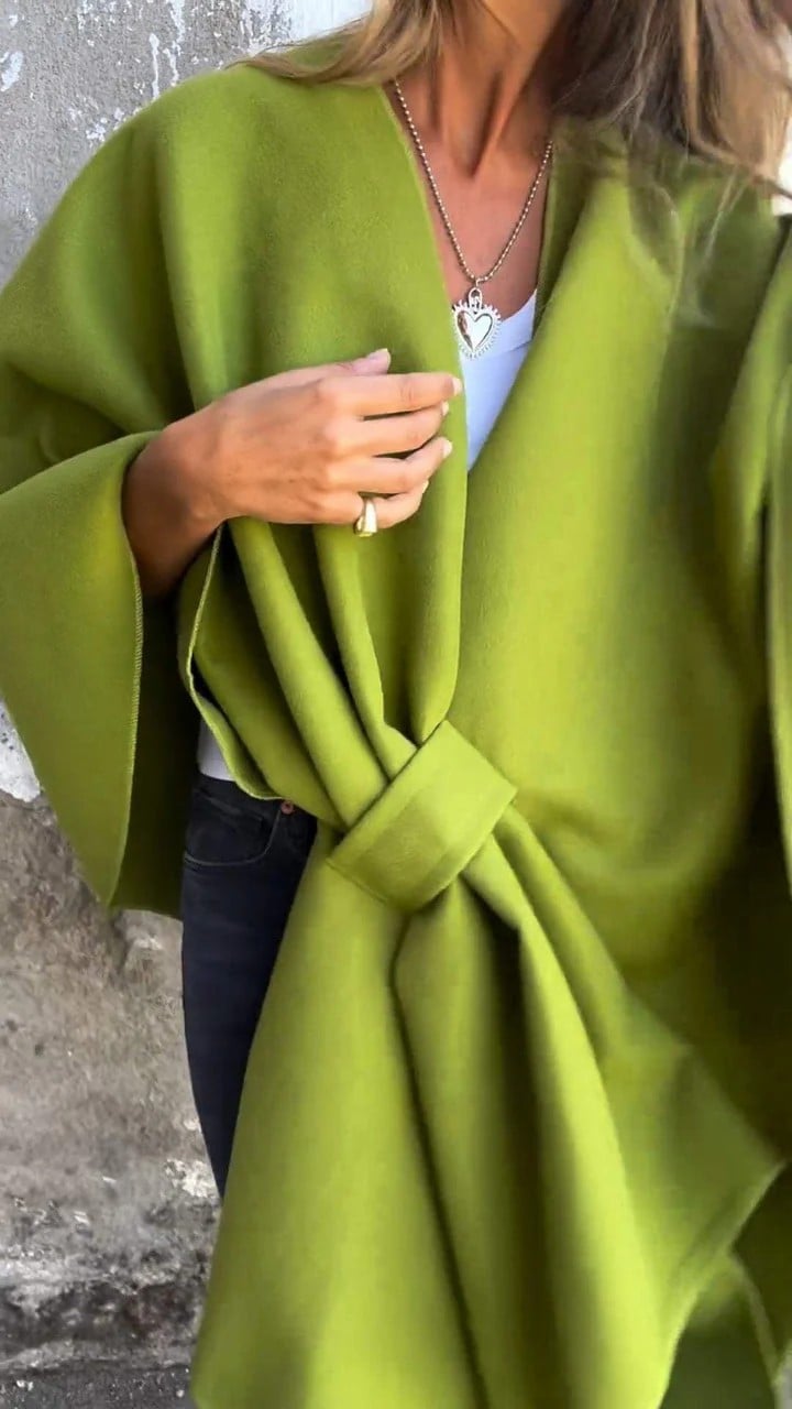 UMAIZA - CHAQUETA CAPA CON ESCOTE EN V DE ESTILO SIN ESFUERZO