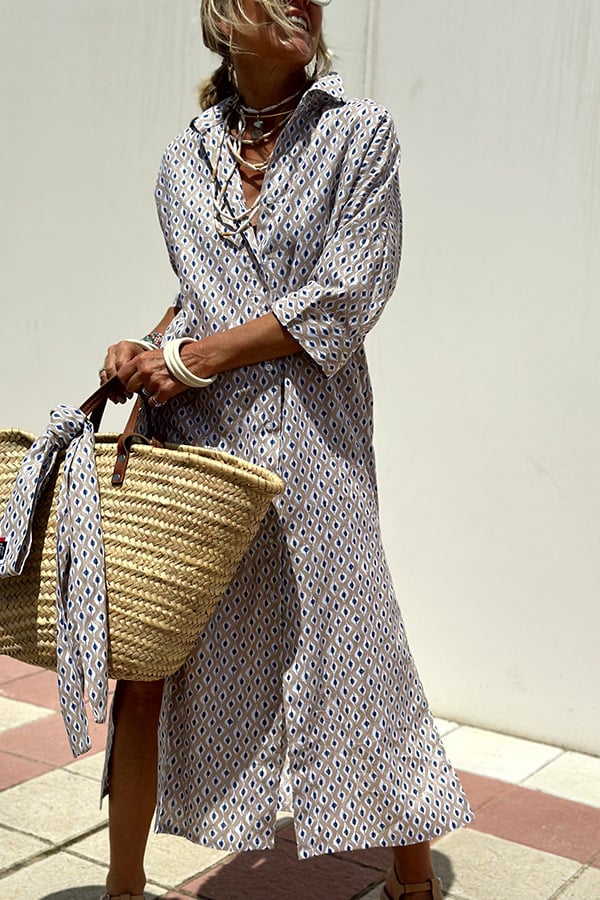 AZENITH - VESTIDO CASUAL A RAYAS CON CORDONES