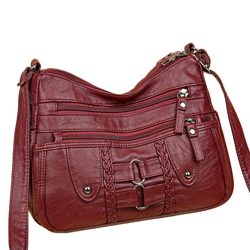 RACHEL - BOLSO CRUZADO DE CUERO ANTIRROBO