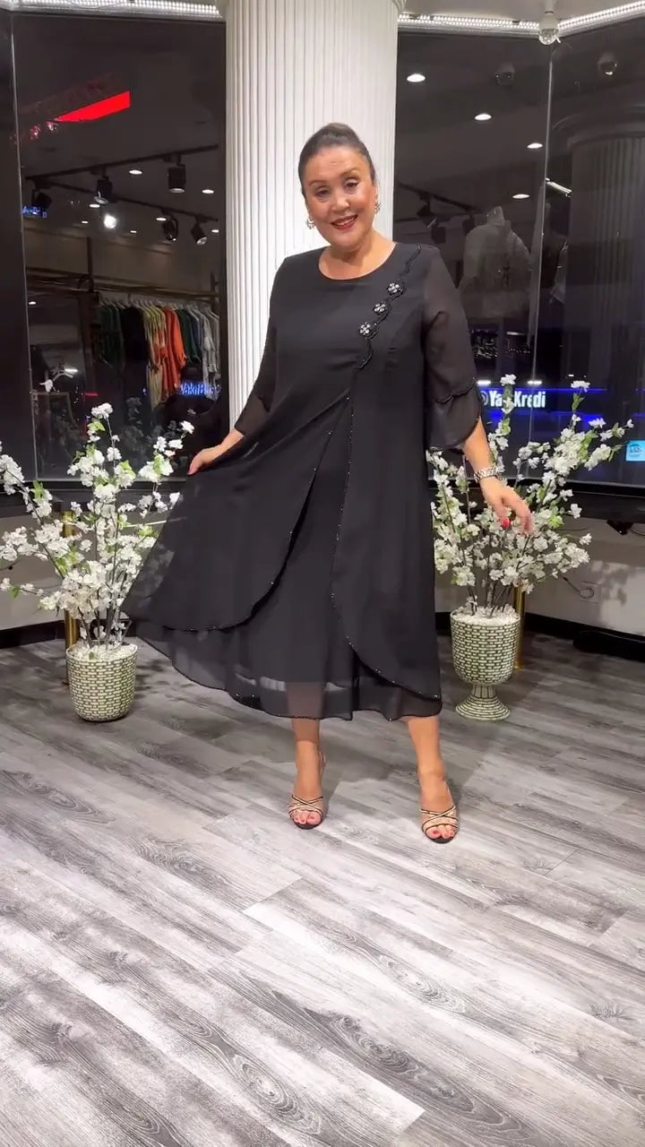 LAFRIZA - VESTIDO DE CHIFÓN FLUIDO BREEZE