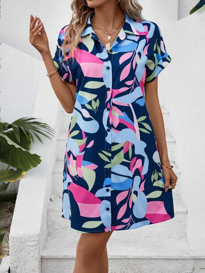 Tiana - Vestido con Botones Estampado