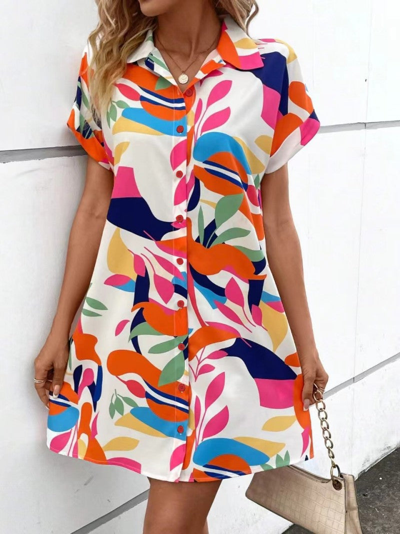 Tiana - Vestido con Botones Estampado