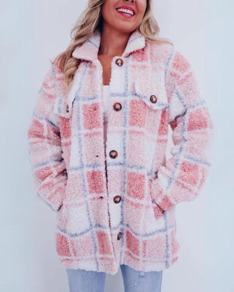 FELICIA - CHAQUETA DE FORRO POLAR A CUADROS