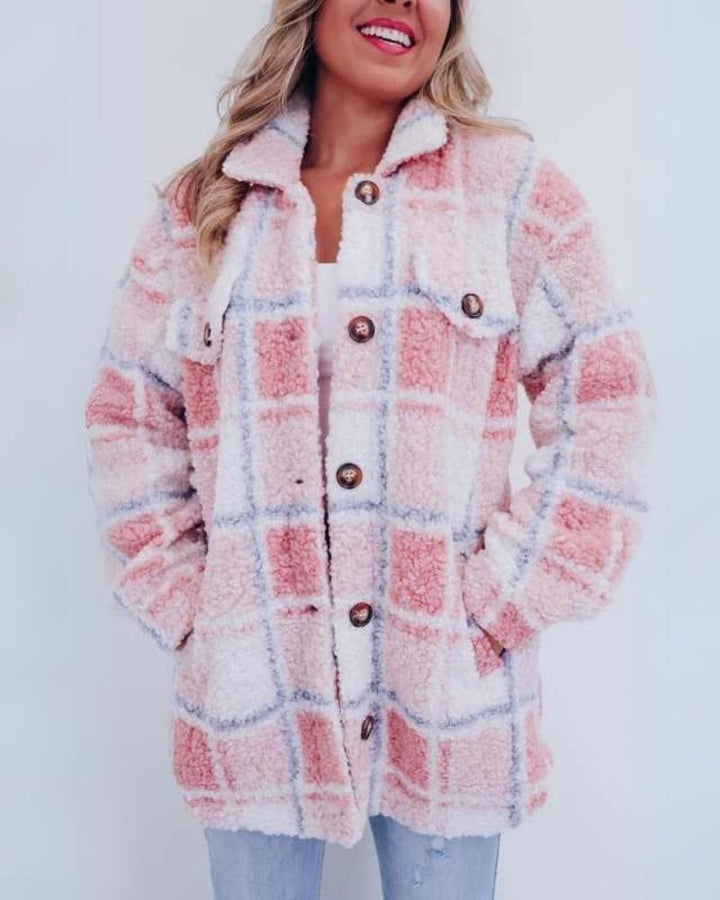 FELICIA - CHAQUETA DE FORRO POLAR A CUADROS