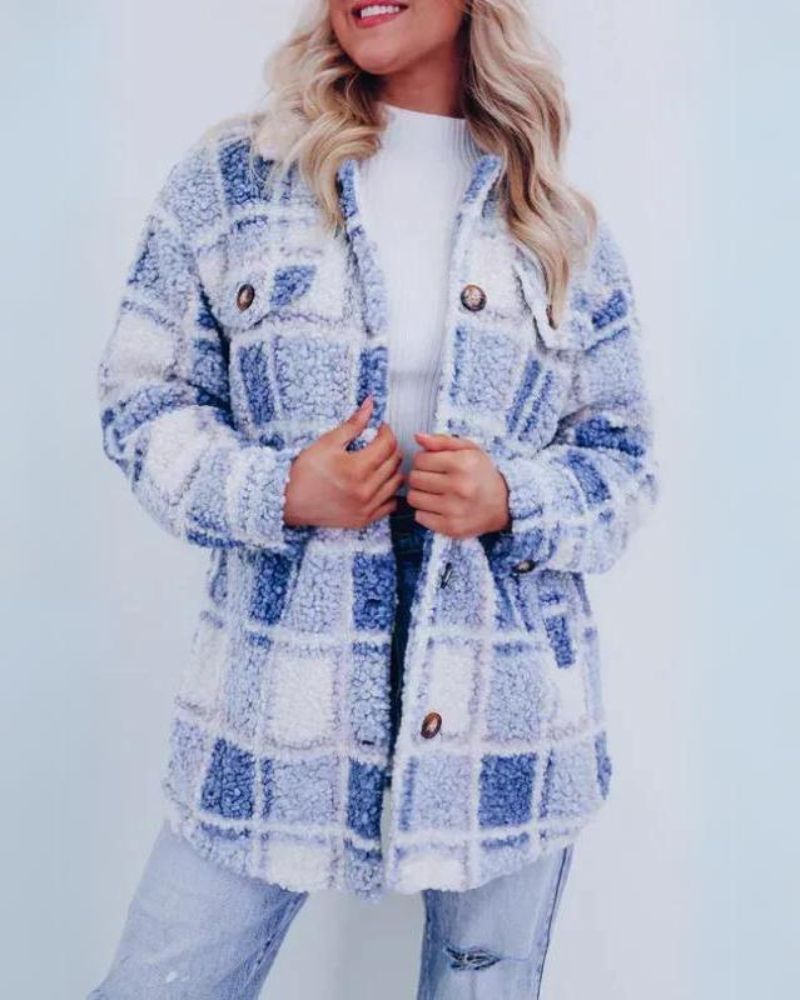 FELICIA - CHAQUETA DE FORRO POLAR A CUADROS