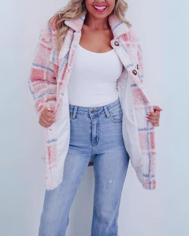 FELICIA - CHAQUETA DE FORRO POLAR A CUADROS