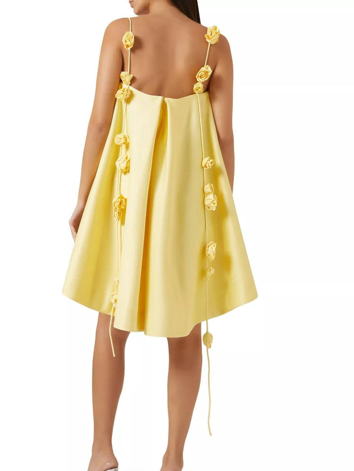 CALLIE - VESTIDO CON ESPALDA DESCUBIERTA Y ENCANTO DE ROSAS