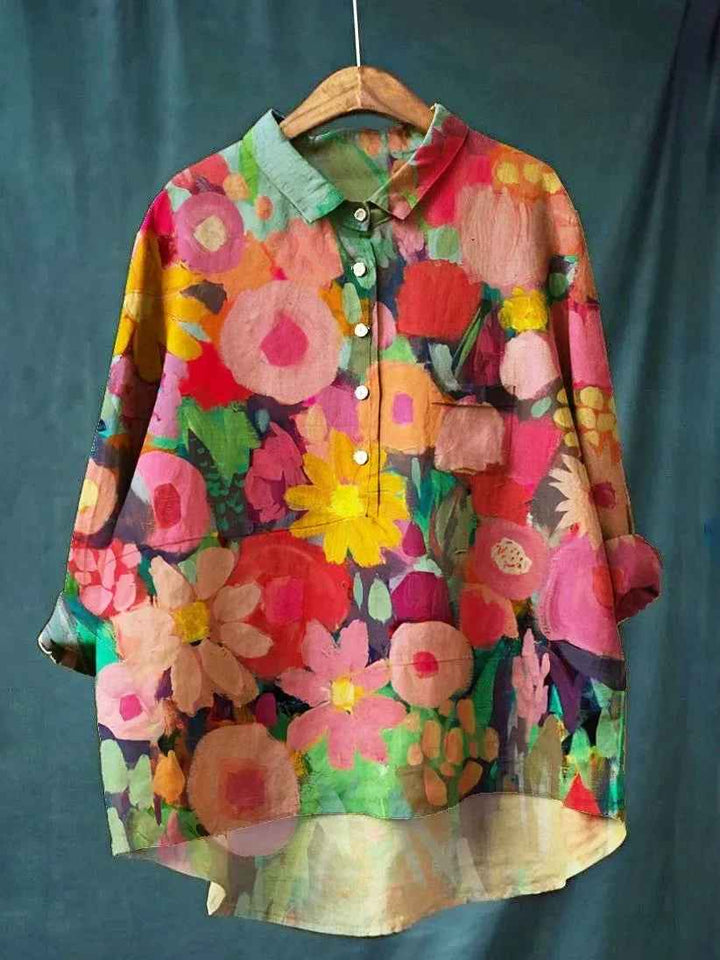 Janine | Camisa con Estampado Floral Vintage