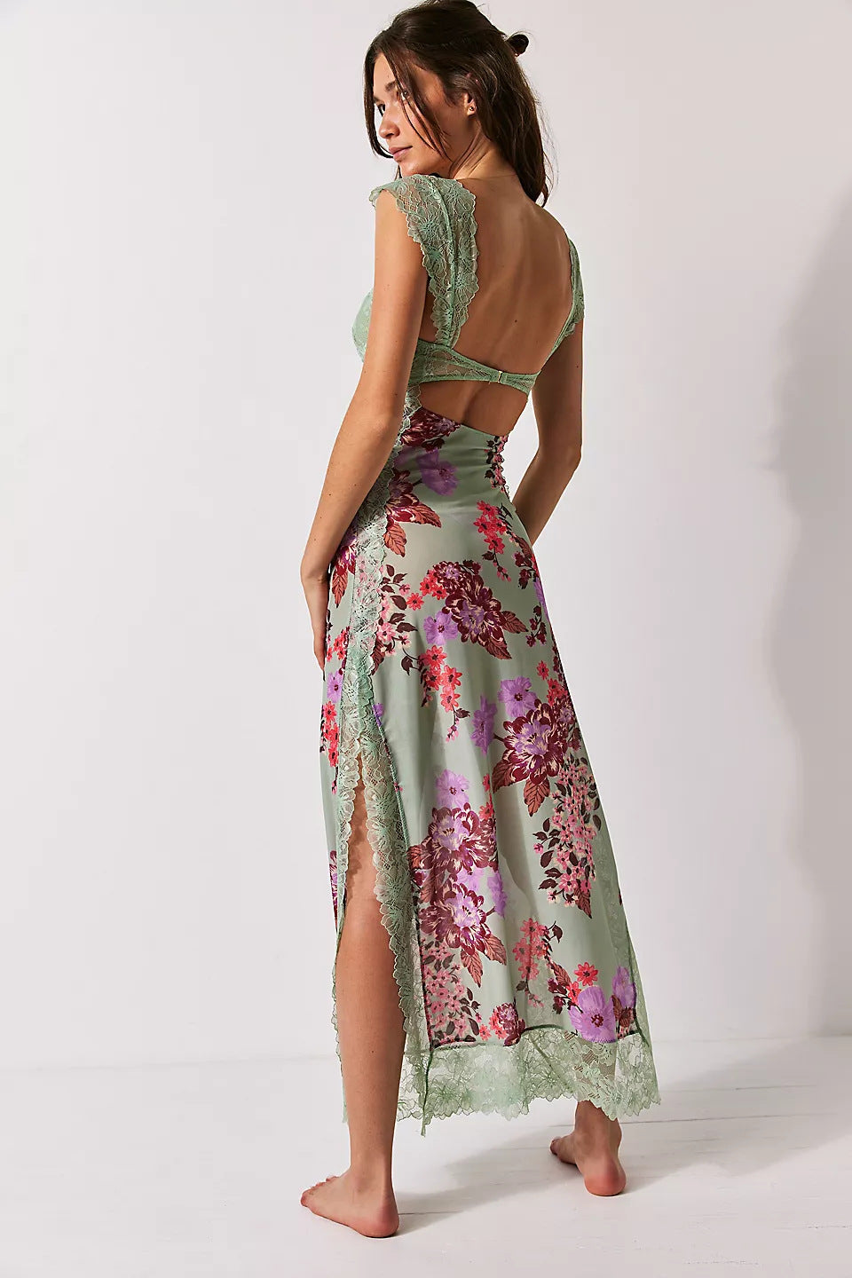 BERNICE - IMPRESIONANTE VESTIDO LARGO DE TIRANTES CON ESTAMPADO FLORAL