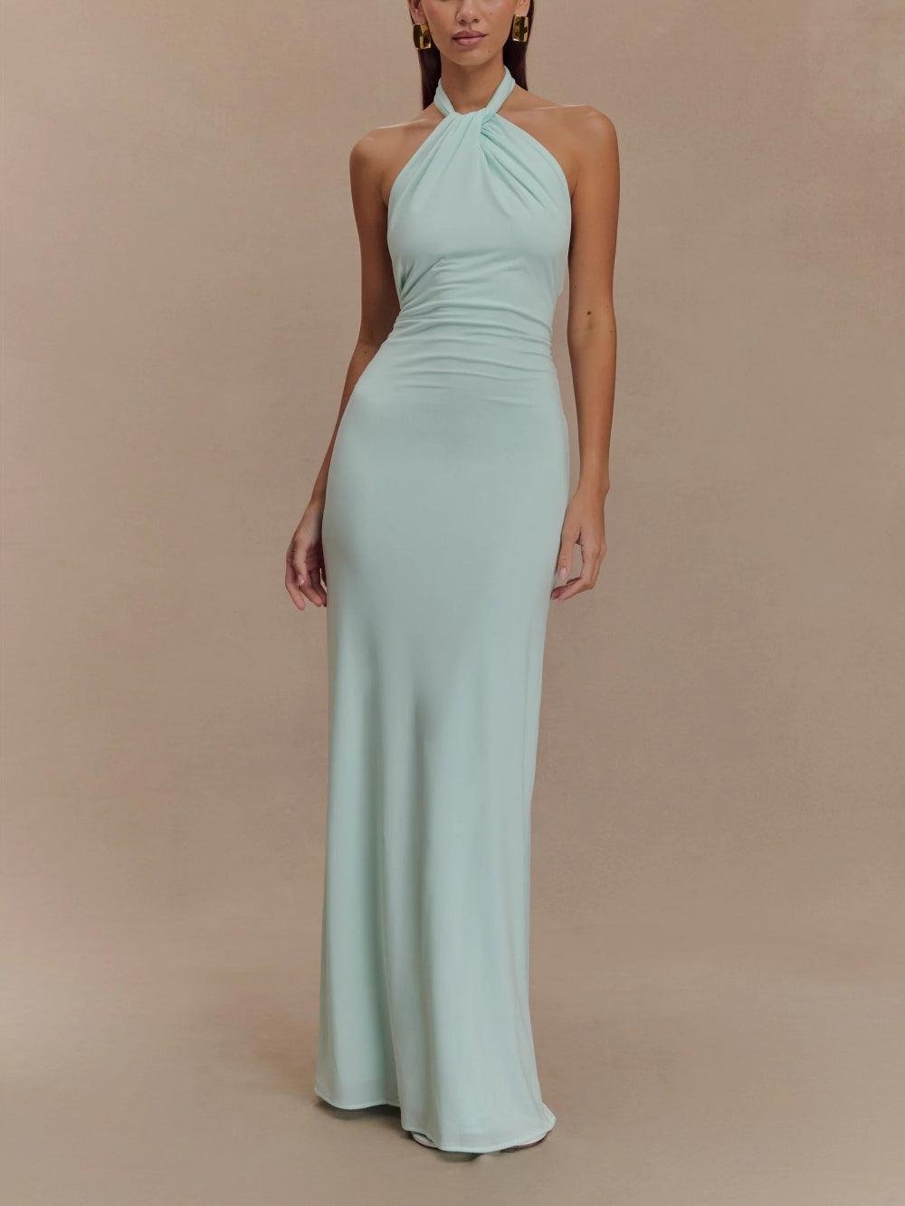ÚNICO - VESTIDO MAXI ELEGANTE CON ESCOTE HALTER
