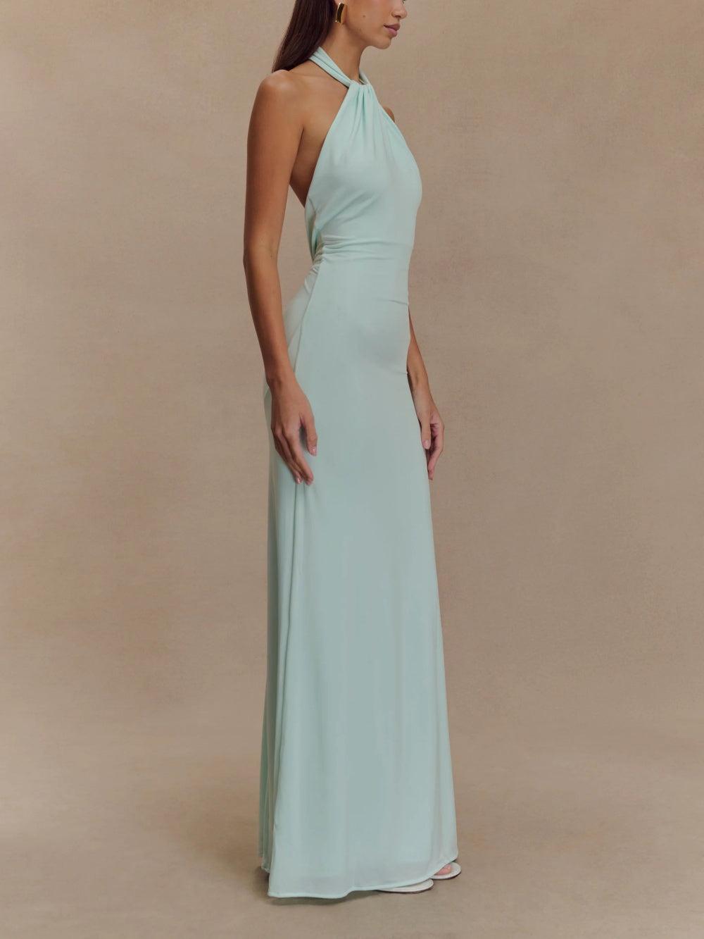 ÚNICO - VESTIDO MAXI ELEGANTE CON ESCOTE HALTER