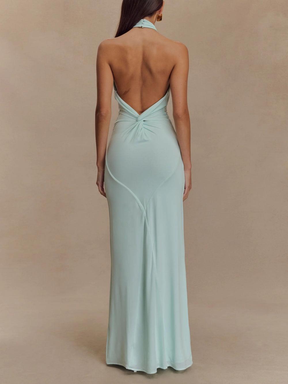 ÚNICO - VESTIDO MAXI ELEGANTE CON ESCOTE HALTER