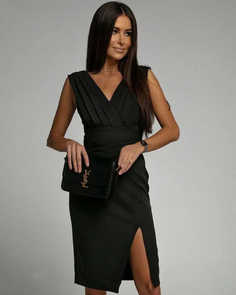 SHAE - VESTIDO MINI ELEGANTE CON ESCOTE EN V