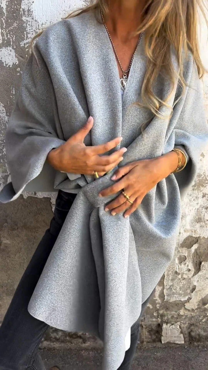 UMAIZA - CHAQUETA CAPA CON ESCOTE EN V DE ESTILO SIN ESFUERZO
