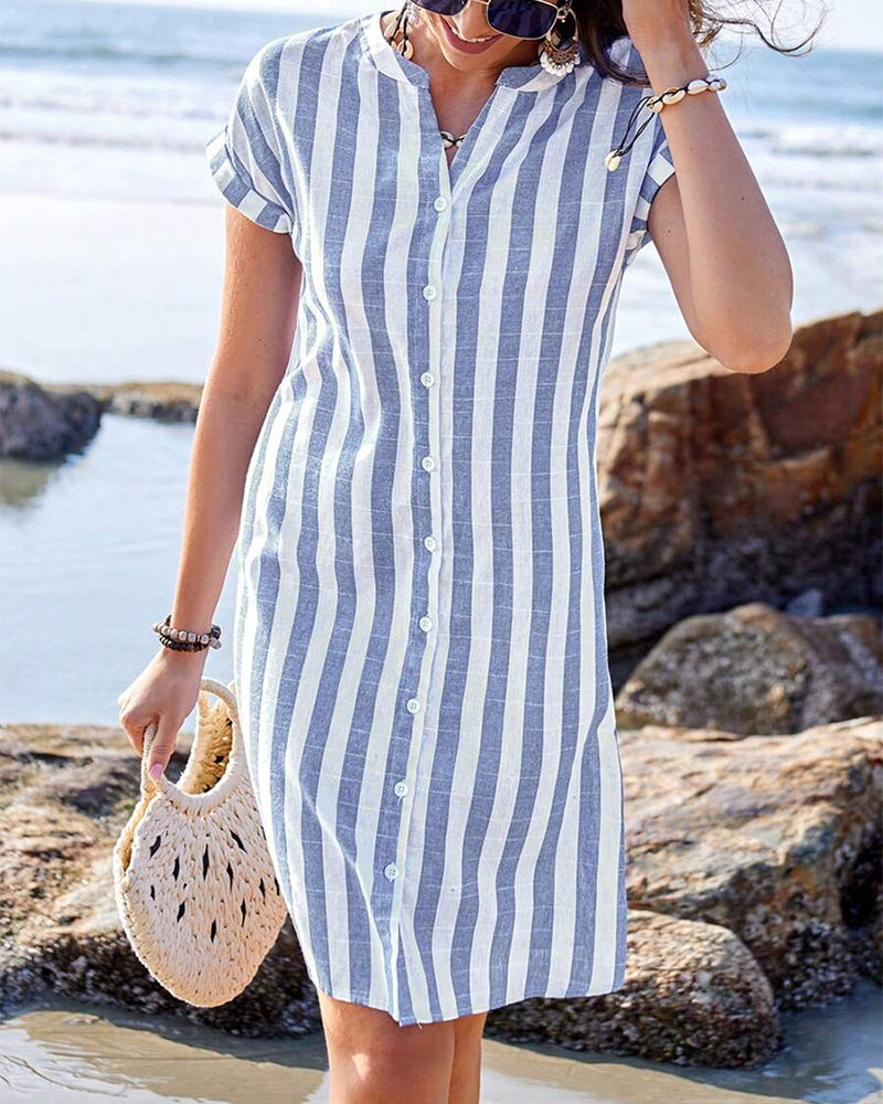 BREEL - VESTIDO DE VERANO A RAYAS FRESCO