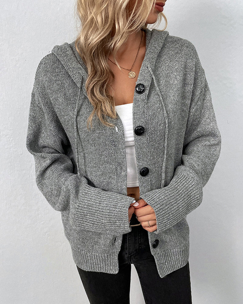 FERNANDA - CHAQUETA SÓLIDA CON CAPUCHA Y CORDONES