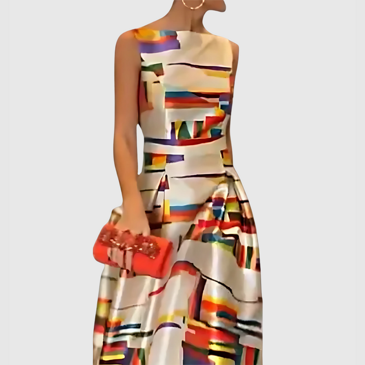 RICZEL - VESTIDO MAXI CON ESTAMPADO MULTICOLOR