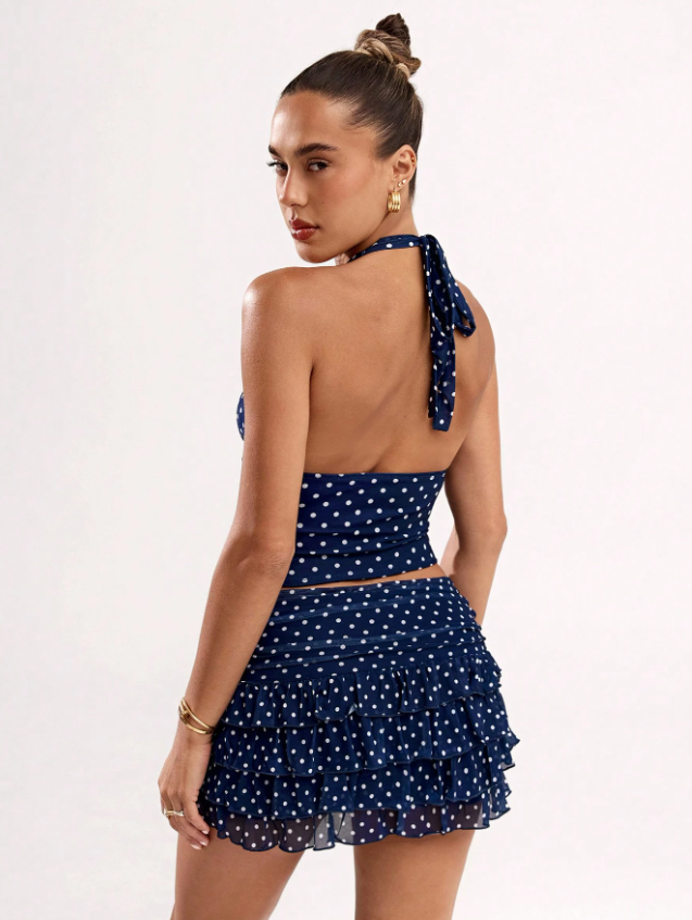 ZOSIA - CONJUNTO CHIC DE LUNARES DOBLE