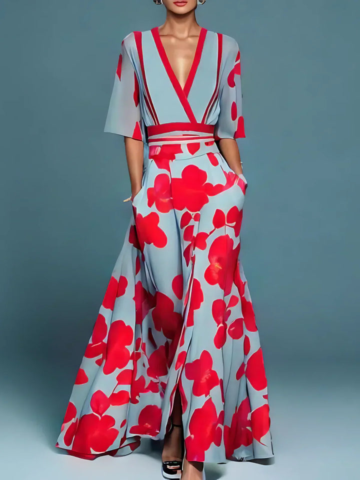 Evie - Vestido Elegante con Estampado de Flores