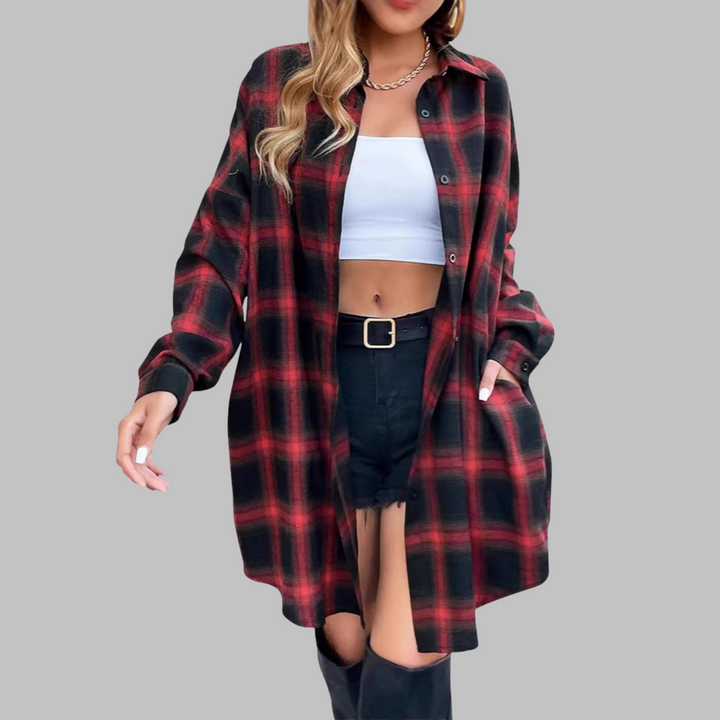 JANAYA - LA ELEGANTE BLUSA A CUADROS