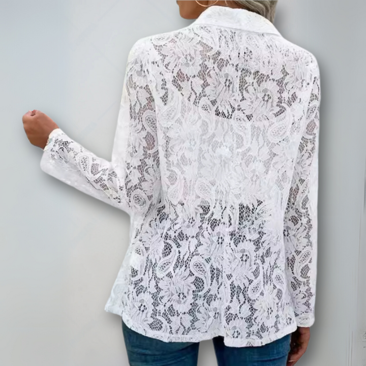 SHEENA - BLAZER DE ENCAJE TRANSPARENTE