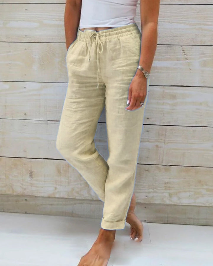 Allison | Pantalones a Medida de Algodón y Lino de Lujo