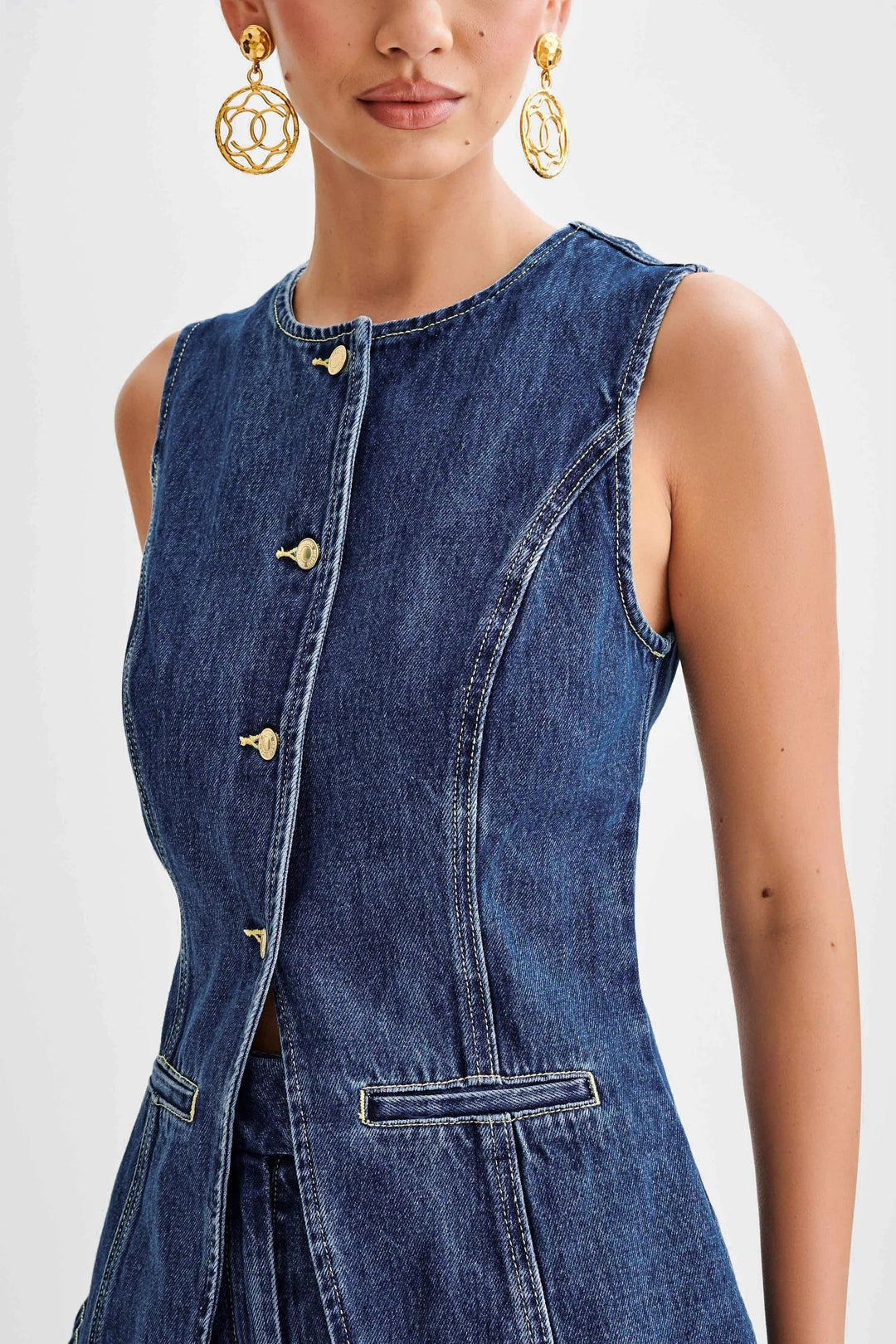 ASTER - CONJUNTO MODERNO DE DENIM DE DOS PIEZAS