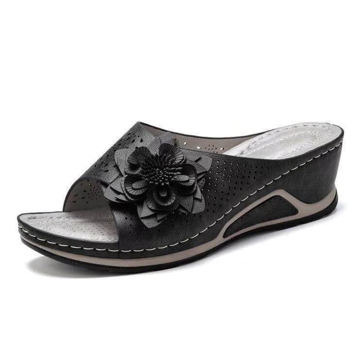 ANNE - SANDALIAS DE CUÑA CON FLORES