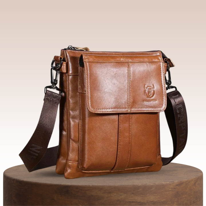 Colton | Bolso Cruzado Delgado de Cuero con Diseño de Bolsillo con Solapa