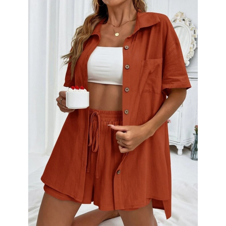 MERYL – CONJUNTO MODISH DE CAMISA ABOTONADA