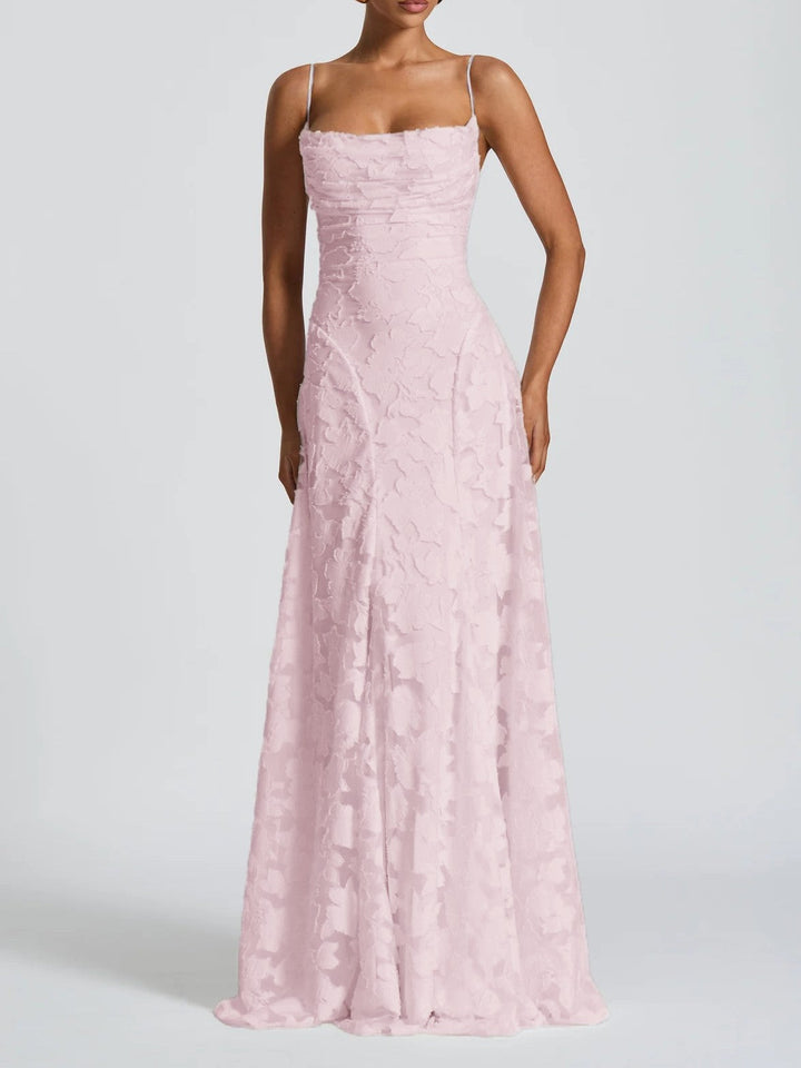THEA - VESTIDO MAXI JACQUARD DE ELEGANCIA TEXTURIZADA