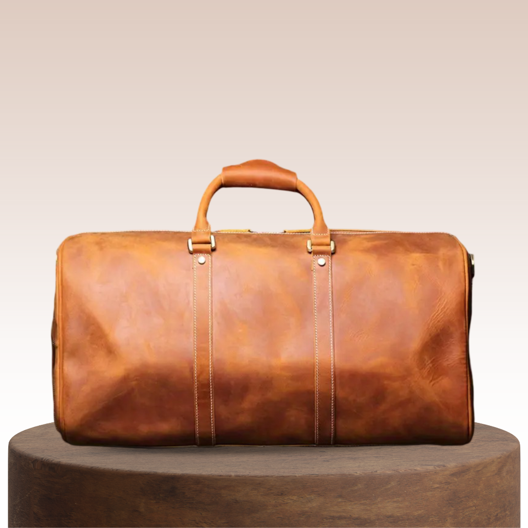 Easton | Bolso de Cuero Grano Completo para Viajes y Fines de Semana