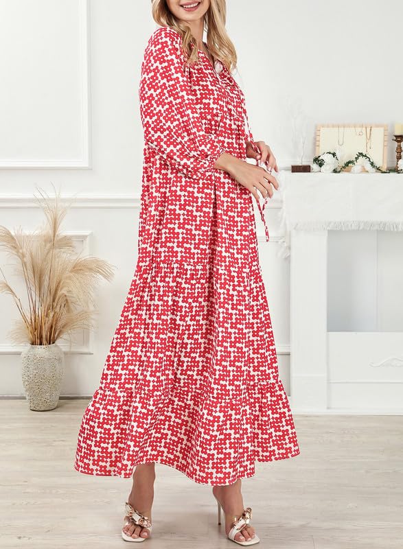ROMINA - MAXI BOHO CHIC CON MANGAS ABULLONADAS