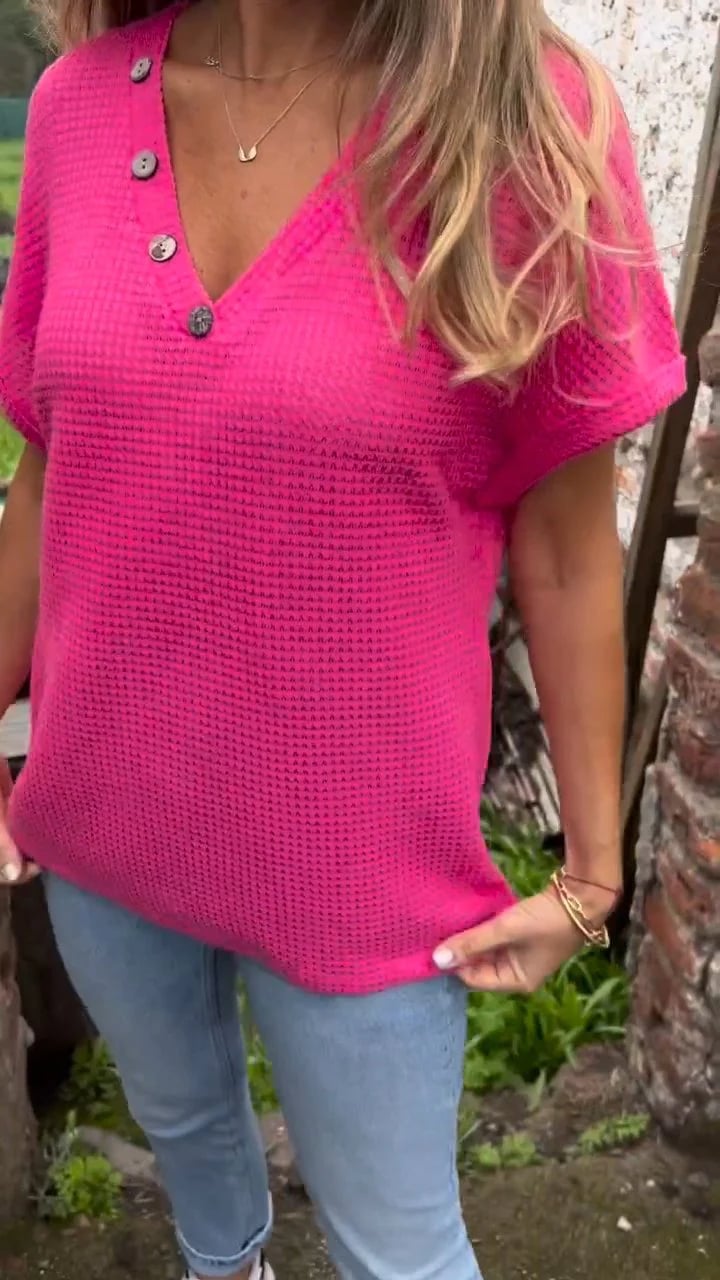 MEERAH - CAMISETA DE MANGA CORTA TRANSPIRABLE CON TEXTURA DE WAFFLE