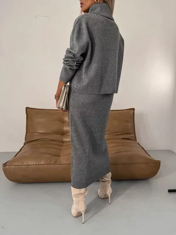 MITCH - CONJUNTO DE VESTIDO DE CUELLO ALTO ACOLCHADO