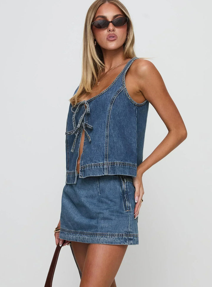 COURTNEY - TOP Y FALDA DE DENIM RYDER