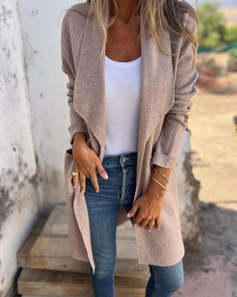 SALVEO - CARDIGAN SUAVE DE TEJIDO CON CUELLO