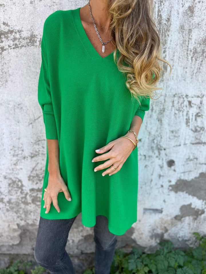 Grace™ - Suéter de punto cómodo con cuello en V y mangas largas