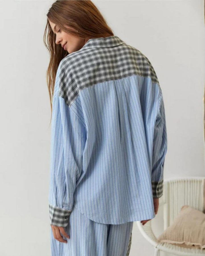 TARYN - CONJUNTO DE PIJAMA CÓMODO Y HOLGADO