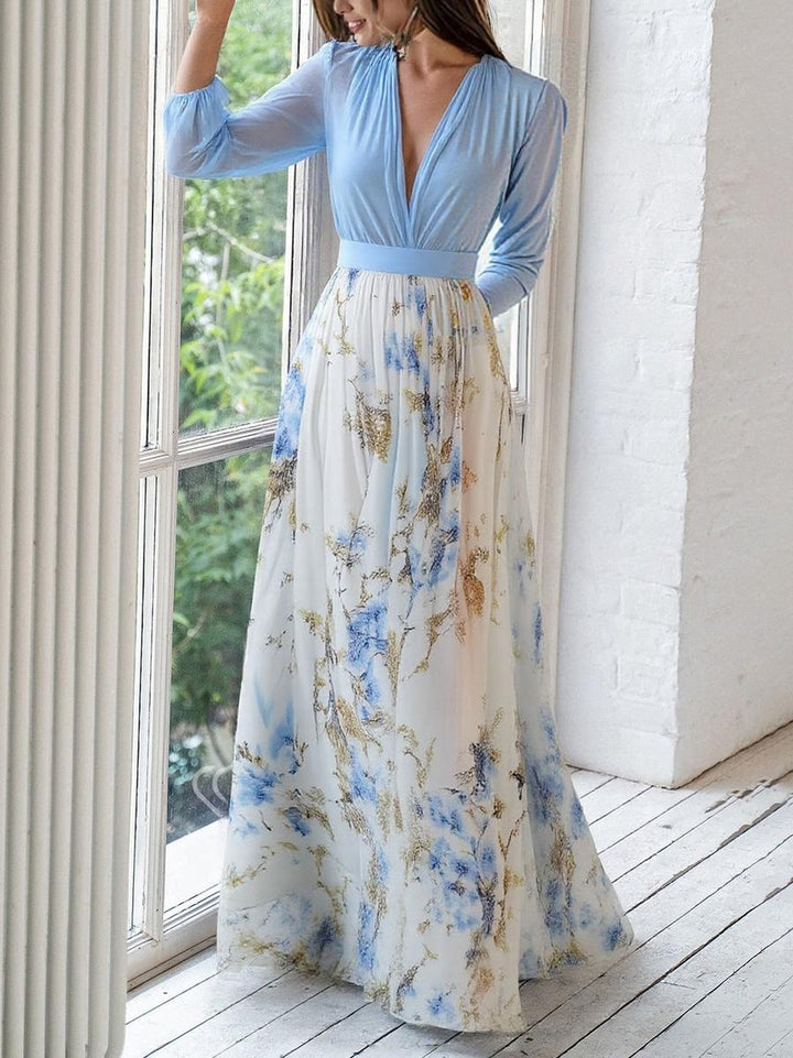 HEIDI - IMPRESIONANTE VESTIDO FLORAL LARGO HASTA EL SUELO